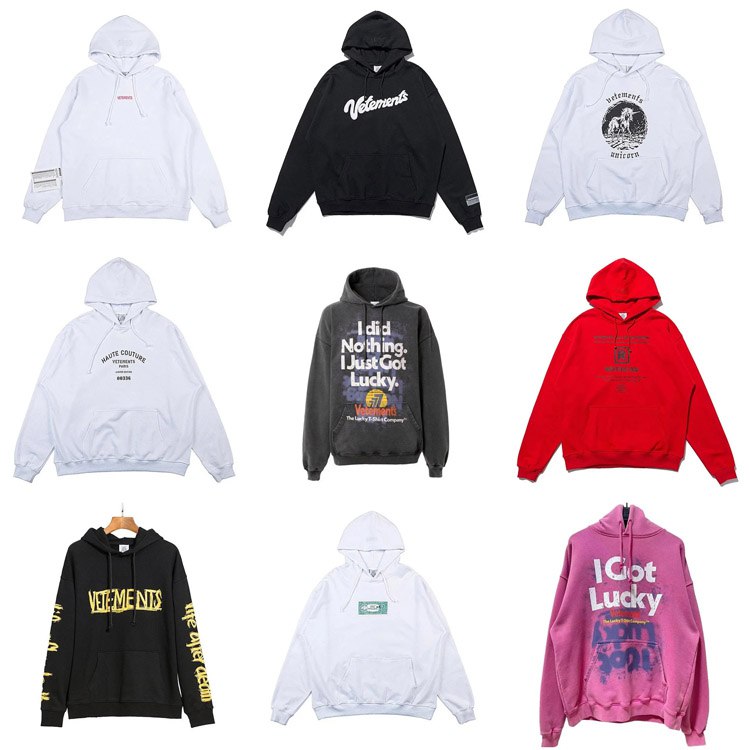 Vetements letter print hooded long-sleeved sweatshirt